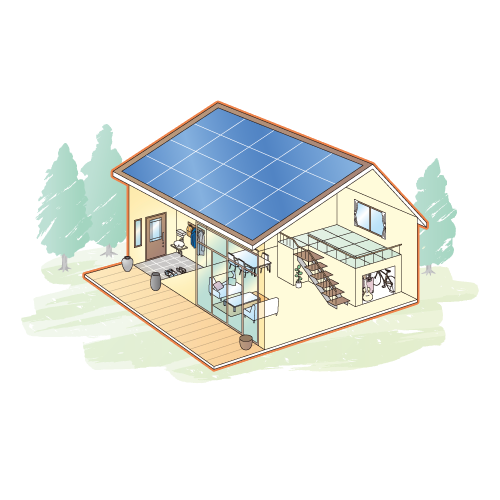 平屋のイラスト